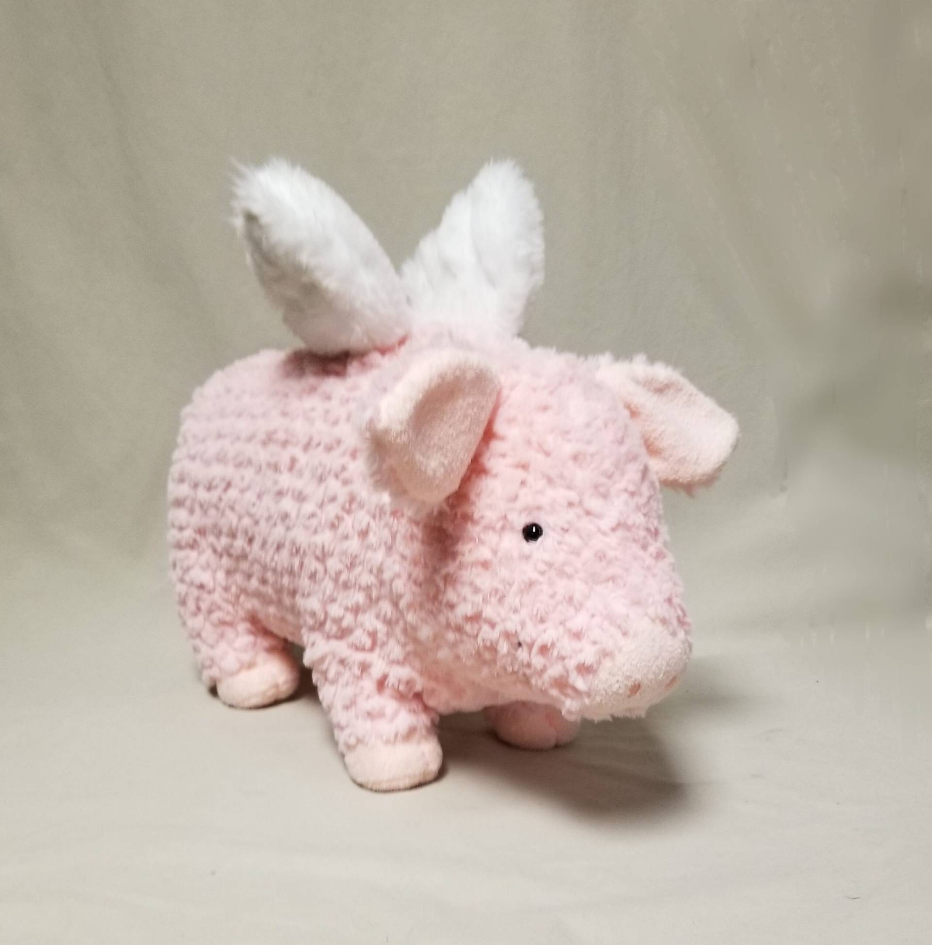 plush pink pig with wings toy