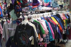 Rack of hoodies and jackets