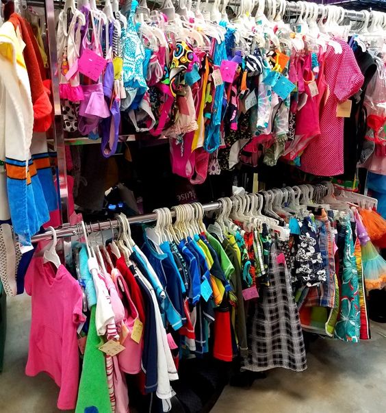 Racks of clothes for toddler girls
